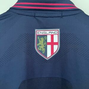 VTG RLX RALPH LAUREN Men’s Mesh England Navy Blue & Red Polo Shirt - Size M RARE